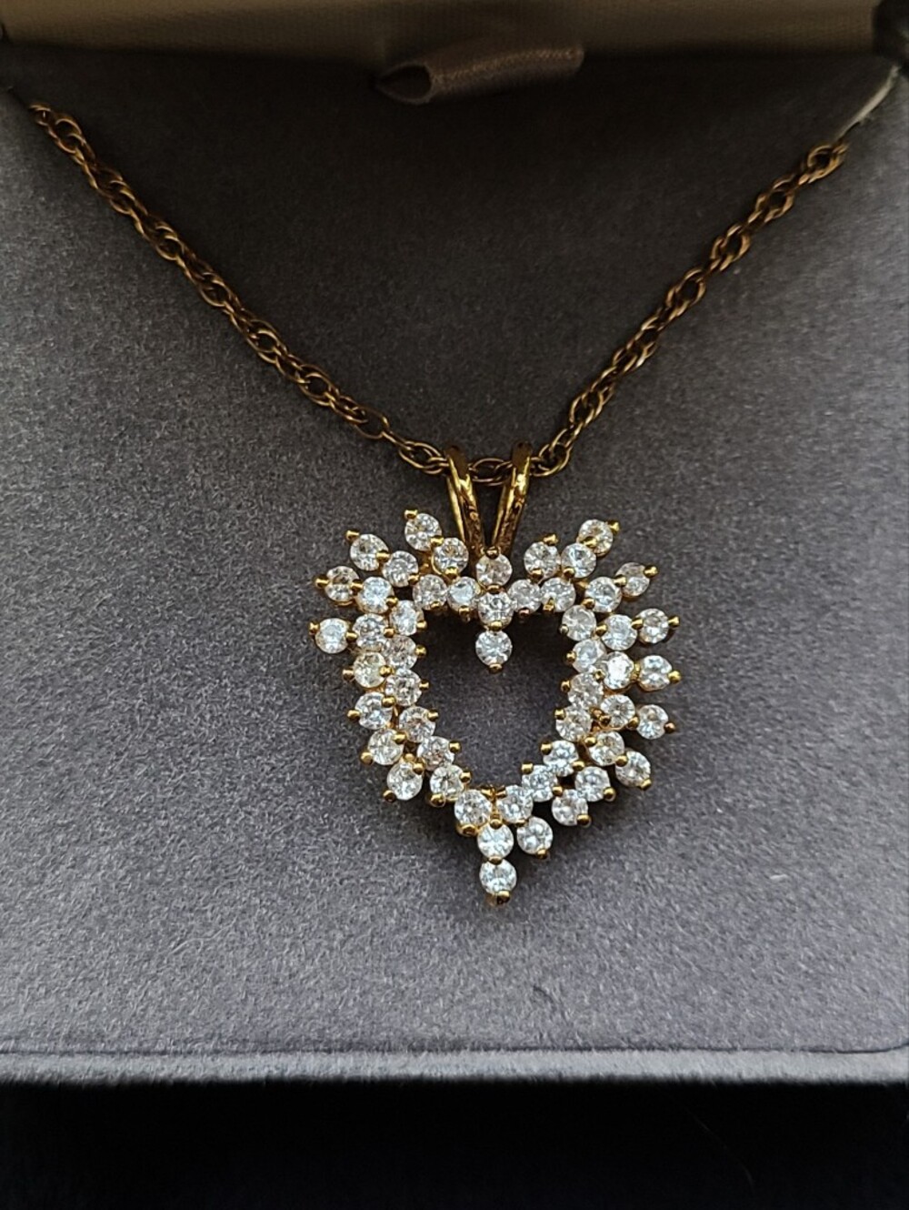 Vintage Sterling Silver Heart Necklace